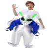 anroog Inflatable Alien Costume Kids Blow Up Sliver Alien Costumes Halloween Ride on Suit Boys Girls Cosplay Party view 1