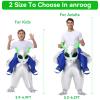 anroog Inflatable Alien Costume Kids Blow Up Sliver Alien Costumes Halloween Ride on Suit Boys Girls Cosplay Party view 2