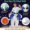 anroog Inflatable Alien Costume Kids Blow Up Sliver Alien Costumes Halloween Ride on Suit Boys Girls Cosplay Party view 3