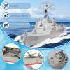 OTONOPI 17 Inch Battleship Toy, 1/350 Scale Plastic Military Warship Model USS Arleigh Burke DDG 51 Destroyer, Navy Model Ship with Display Stand Collection Gifts for Kids,Teens and Adults view 4
