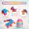 6PCS 3D Printed Dragon Eggs with Dragon Inside, Mini Mystery Egg Articulated Crystal Fidget Toy, Home Office Decor Executive Gift, Surprise 3D Printed Animals Toy Set (Set A) view 2