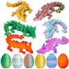 6PCS 3D Printed Dragon Eggs with Dragon Inside, Mini Mystery Egg Articulated Crystal Fidget Toy, Home Office Decor Executive Gift, Surprise 3D Printed Animals Toy Set (Set B) view 1