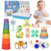 Baby Toys 6-12 Months,Montessori Toys for 6 Month old,Baby Sensory Toy for 6-9-12 Month,7-in-1 Stacking Blocks Cups Ring Matching Eggs Teething Pull String Suction Cup Toy for 6-12-18+ Months Gift view 1