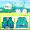 24 Pcs Kids Recycle Trash Vest Waste Management Costume Garbage man Hat Gloves ID Card for Cosplay Career Day view 2