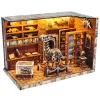 3D Wooden Puzzles for Adults, DIY Miniature Dollhouse, Book Nook Kit, Built-in LED Model Kit Hobby Gifts for Adults Teens Home Decor, Ideal Gift for Teenager and Men (Dinosaur Museum) view 1