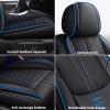 Cscevt Leather Seat Covers for Audi A8 e 2020,Car Seat Covers Front Set,Waterproof Car Seat Protectors with Airbag,Comfort Interior Cover Seats for Cars(Black+Blue,Pillows) view 2