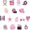 2pcs Pink Movie Night Party Garland Banners, Camera & Film Themed Banners Movie Night Banner for Girls Birthdays, Baby Showers & Theater-Themed Celebrations view 2