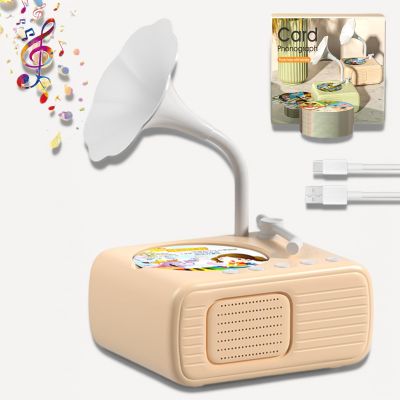 Kids Gramophone Toy with 96 Learning Cards,Story Telling & Songs & DIY Record,Story Toys for Record Player & PhonographEducational Story Machine for Toddlers, Festival Gifts for Kids