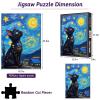 1000pcs Jigsaw Puzzle - Starry Night with Black Cat, Challenging Brain Teaser for Adults & Families, Scratch-Resistant Paper Puzzle, Ideal DIY Decor, Adult Puzzles Starry Night Design view 2