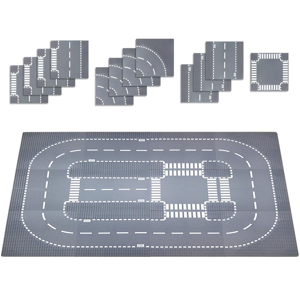 Hayder 12 PCS Road Base Plate for Building, 10" x 10" Baseplates for City Set, Compatible with All Major Brands