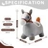 Hopper Toy 2 Year Old Boy, Toddler Plush Bounce Animals, Ride on Bouncing Plush Inflatable Horse, Outdoor Indoor Hopping Horse Bouncer, Birthday Gifts for 18m -5 Years Old Kid (Gray) view 4