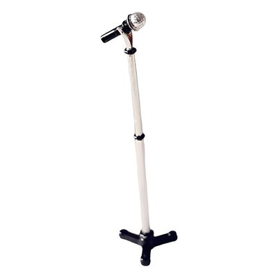 1/12 Scale Dollhouse Miniature Metal Microphone Stand, Adjustable Studio Recording Equipment for Music Room, Realistic Miniature Decor Accessories, Doll House Accessories and Furniture