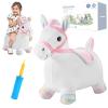 Hopper Toy 2 Year Old Boy, Toddler Plush Bounce Animals, Ride on Bouncing Plush Inflatable Horse, Outdoor Indoor Hopping Horse Bouncer, Birthday Gifts for 18m -5 Years Old Kid (White) view 1