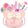 Kids Makeup Kit for Girls - 15 Pcs Real Washable Make Up Set - Non Toxic Toddlers Cosmetic with Letter Mouse Ear Purse - Valentines Day Gifts for 3 4 5 6 7 8 Years Old Girls Birthday Gift - J view 1