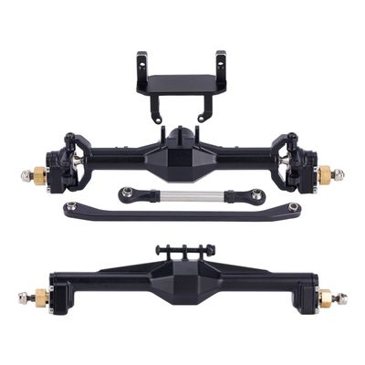 +10mm Diamond CNC Portal Axles with Lay Down Servo Mount & Links for 1/18 RC Crawler TRX4M Axle Upgrade Parts (Black-1Set)