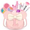 Kids Makeup Kit for Girls - 15 Pcs Real Washable Make Up Set - Non Toxic Toddlers Cosmetic with Letter Mouse Ear Purse - Valentines Day Gifts for 3 4 5 6 7 8 Years Old Girls Birthday Gift - L view 1