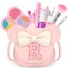 Kids Makeup Kit for Girls - 15 Pcs Real Washable Make Up Set - Non Toxic Toddlers Cosmetic with Letter Mouse Ear Purse - Valentines Day Gifts for 3 4 5 6 7 8 Years Old Girls Birthday Gift - R view 1