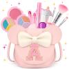 Kids Makeup Kit for Girls - 15 Pcs Real Washable Make Up Set - Non Toxic Toddlers Cosmetic with Letter Mouse Ear Purse - Easter Basket Stuffers for 3 4 5 6 7 8 Years Old Girls Birthday Gift - A view 1