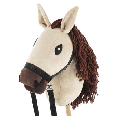 SKIPPI Hobby Horse Biscuit, Large Horse A3, Halter and Reins in Set, Hobby Horsing Horse with Accessories, Ecru, Almond, Light Beige Horse