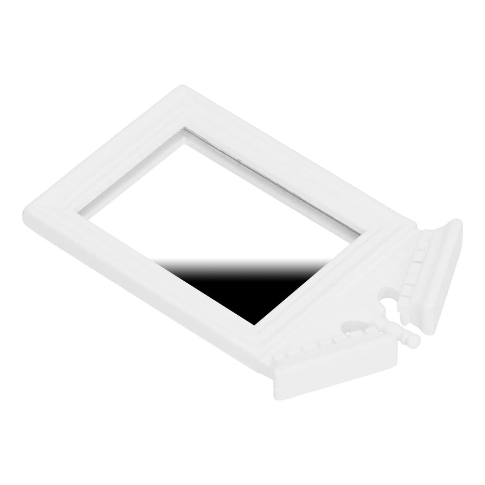 1 : 12 Dollhouse Mirror, 1:12 Vanity Elaborate Design Simulation Mirror, Miniature Furniture Bathroom White for Dollhouse Simulated Decoration