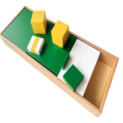 penepico Premium Montessori Power of 3 Cubes: 21-inch Tripling Math Manipulatives | Solid Beechwood Fraction & Geometry Learning Materials for Kids Ages 5-8, Homeschool & Classroom (Power of 3 Cube)