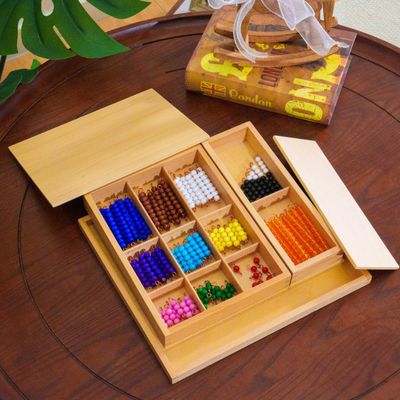 Premium Montessori Addition Snake Game 11.2in- Making Ten Strategy Math Toy, Colored & Golden Beads Set in Solid Beechwood Box for Kids 4-8+, Homeschool & Classroom Supplies (1.1 kg / 2.42 lbs)