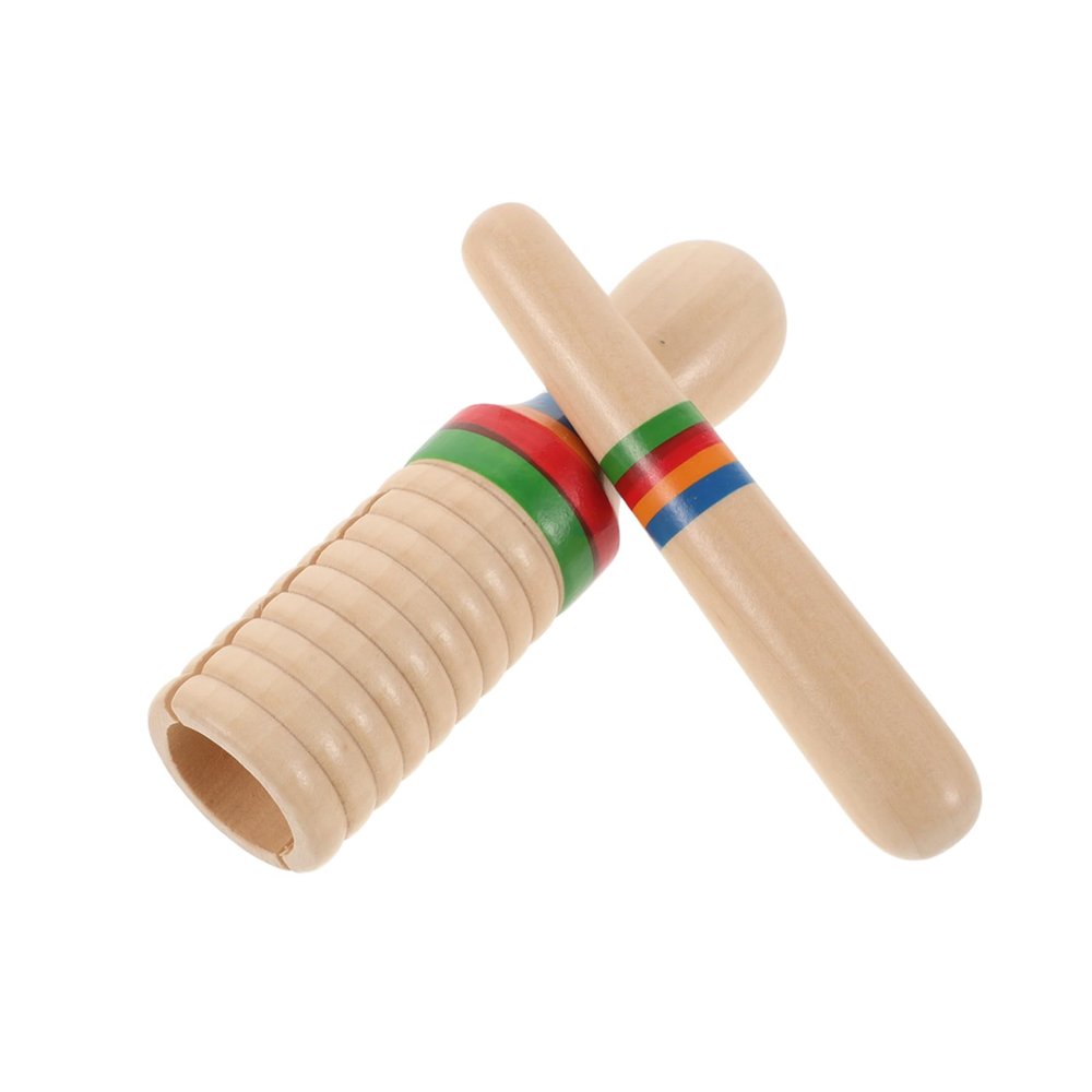 BESPORTBLE 1 Set Wooden Sound Tube Educational Instrument for Single Threaded Ring Percussion with Mallet Safe Musical for Rhythm Learning and Fun Play