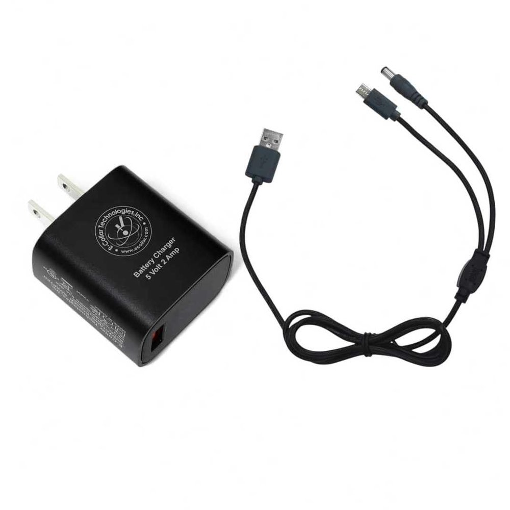 Educator Dual Lead Charger for Easy, Pro and FOB Series Training Collars, Micro USB for Transmitter and Round Plug for Receiver