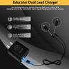 Educator Dual Lead Charger for Easy, Pro and FOB Series Training Collars, Micro USB for Transmitter and Round Plug for Receiver view 2