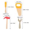 IMIKEYA 4pcs Wooden Tool Set for Kids Realistic Simulation Hammer Saw and Screwdriver Educational Construction Toy for Role Play and Maintenance Activities view 2