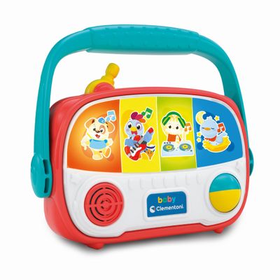 Clementoni Baby Radio - Electronic Music Toy with Animal Sounds, Light & Melodies - Educational Toy to Promote Perception & Motor Skills - For Toddlers from 6 Months - 17525
