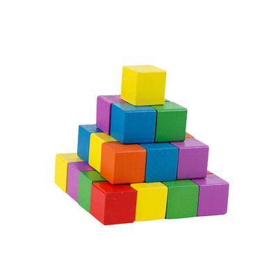 DECORNIJIA 50pcs Square Mosaic Blocks Wooden Craft Blocks DIY Tiles for Boys and Girls Creative Building Materials