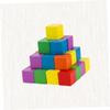 DECORNIJIA 50pcs Square Mosaic Blocks Wooden Craft Blocks DIY Tiles for Boys and Girls Creative Building Materials view 4