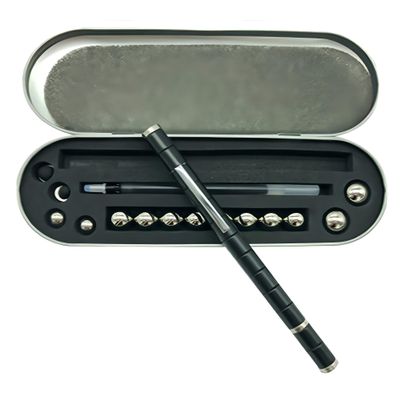 Color Fidget Pen Toy, Sensory Tool EDC Fidgeting Game for Adults, Cool Gadget Best for Stress and Anxiety Relief and Kill Time (Metal Box Set, Black)