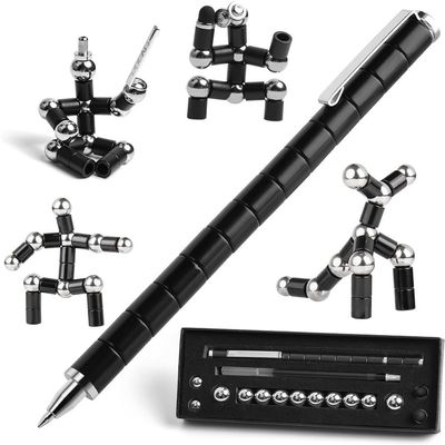 Color Fidget Pen Toy, Sensory Tool EDC Fidgeting Game for Adults, Cool Gadget Best for Stress and Anxiety Relief and Kill Time (Standard Paper Box Set, Black)