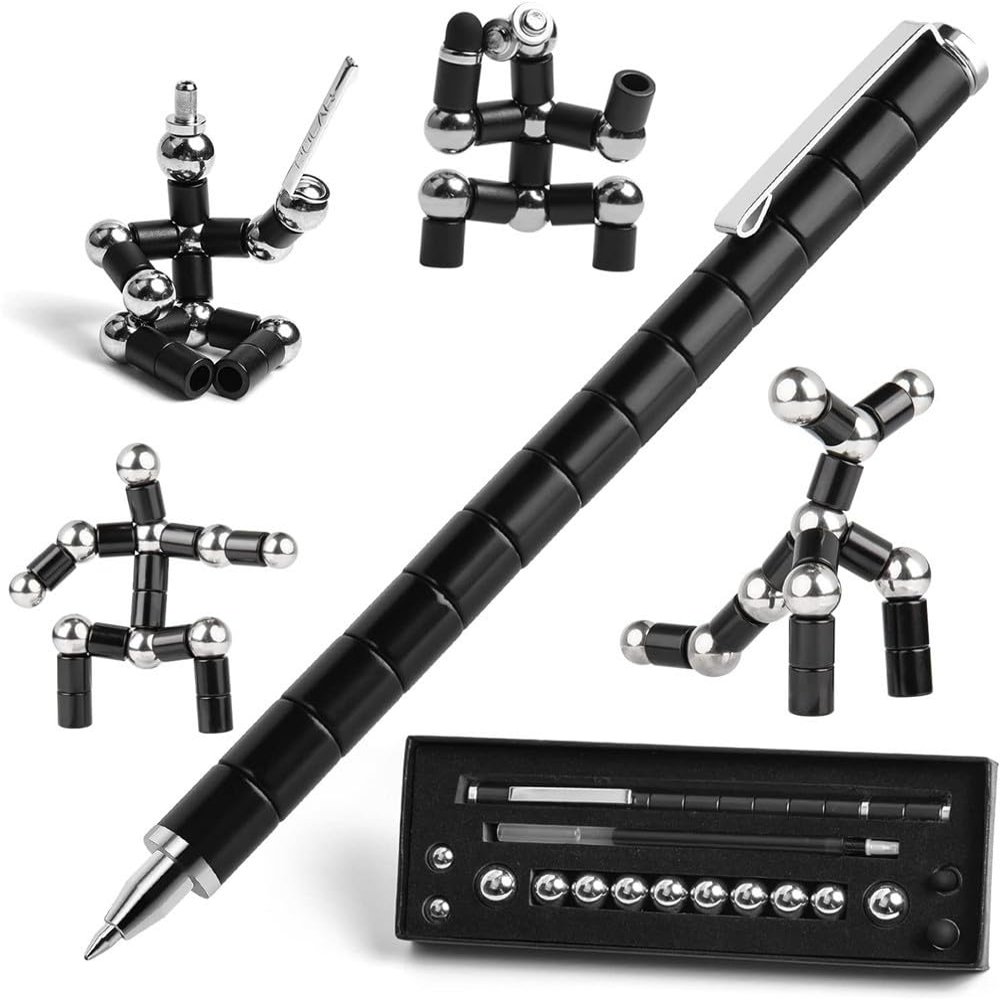 Color Fidget Pen Toy, Sensory Tool EDC Fidgeting Game for Adults, Cool Gadget Best for Stress and Anxiety Relief and Kill Time (Standard Paper Box Set, Black)