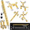 Color Fidget Pen Toy, Sensory Tool EDC Fidgeting Game for Adults, Cool Gadget Best for Stress and Anxiety Relief and Kill Time (Standard Paper Box Set, Golden) view 1