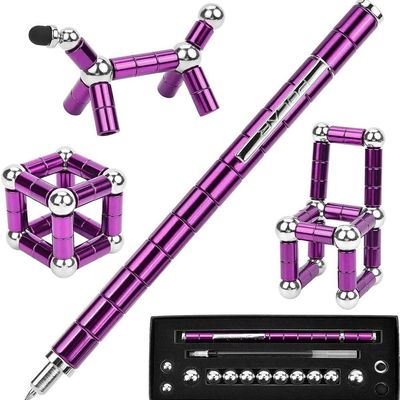 Color Fidget Pen Toy, Sensory Tool EDC Fidgeting Game for Adults, Cool Gadget Best for Stress and Anxiety Relief and Kill Time (Standard Paper Box Set, Purple)