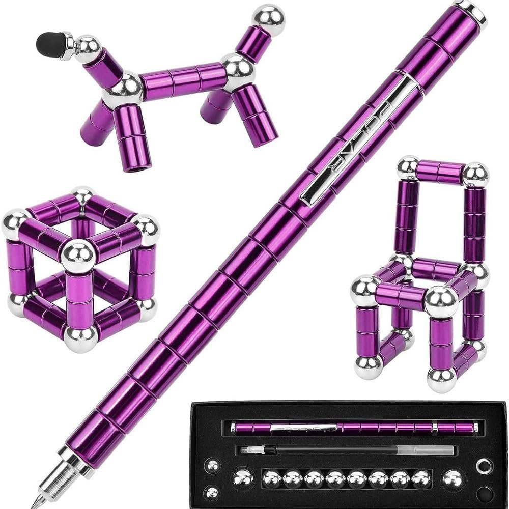 Color Fidget Pen Toy, Sensory Tool EDC Fidgeting Game for Adults, Cool Gadget Best for Stress and Anxiety Relief and Kill Time (Standard Paper Box Set, Purple)