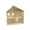 Make Market Dollhouse Kit, Unfinished Wooden Bungalow Display, Natural, 24" x 23.3" x 8.5", 1-Pack view 1