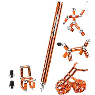 Color Fidget Pen Toy, Sensory Tool EDC Fidgeting Game for Adults, Cool Gadget Best for Stress and Anxiety Relief and Kill Time (Top-of-The-Line Large Paper Box Set, Orange)
