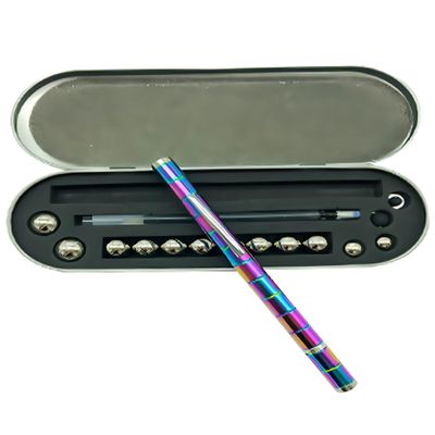Color Fidget Pen Toy, Sensory Tool EDC Fidgeting Game for Adults, Cool Gadget Best for Stress and Anxiety Relief and Kill Time (Metal Box Set, Colorful)