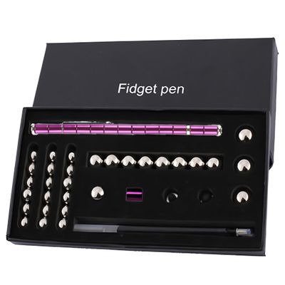 Color Fidget Pen Toy, Sensory Tool EDC Fidgeting Game for Adults, Cool Gadget Best for Stress and Anxiety Relief and Kill Time (Top-of-The-Line Large Paper Box Set, Purple)