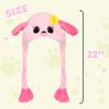 Bubblepompom Flamingo Hat with Ears Moving Jumping Pop Up Beating Hat Plush Holiday Cosplay Dress Up Funny Party Gift for Kids Boys Girls, Pink, 22'' view 2