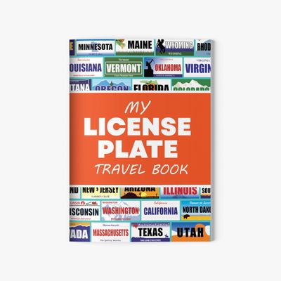 Jazzoo License Plate Game for Kids - 12 Travel Sticker Books - Fun Road Trip Activity for Family Vacations - USA States