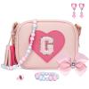 KKXIU Gifts For 3 4 5 6 7 8 Year Old Girls Dress Up Jewelry Kids Toys Toddler Purse Heart Little Girl Bag (G, Pink) view 1
