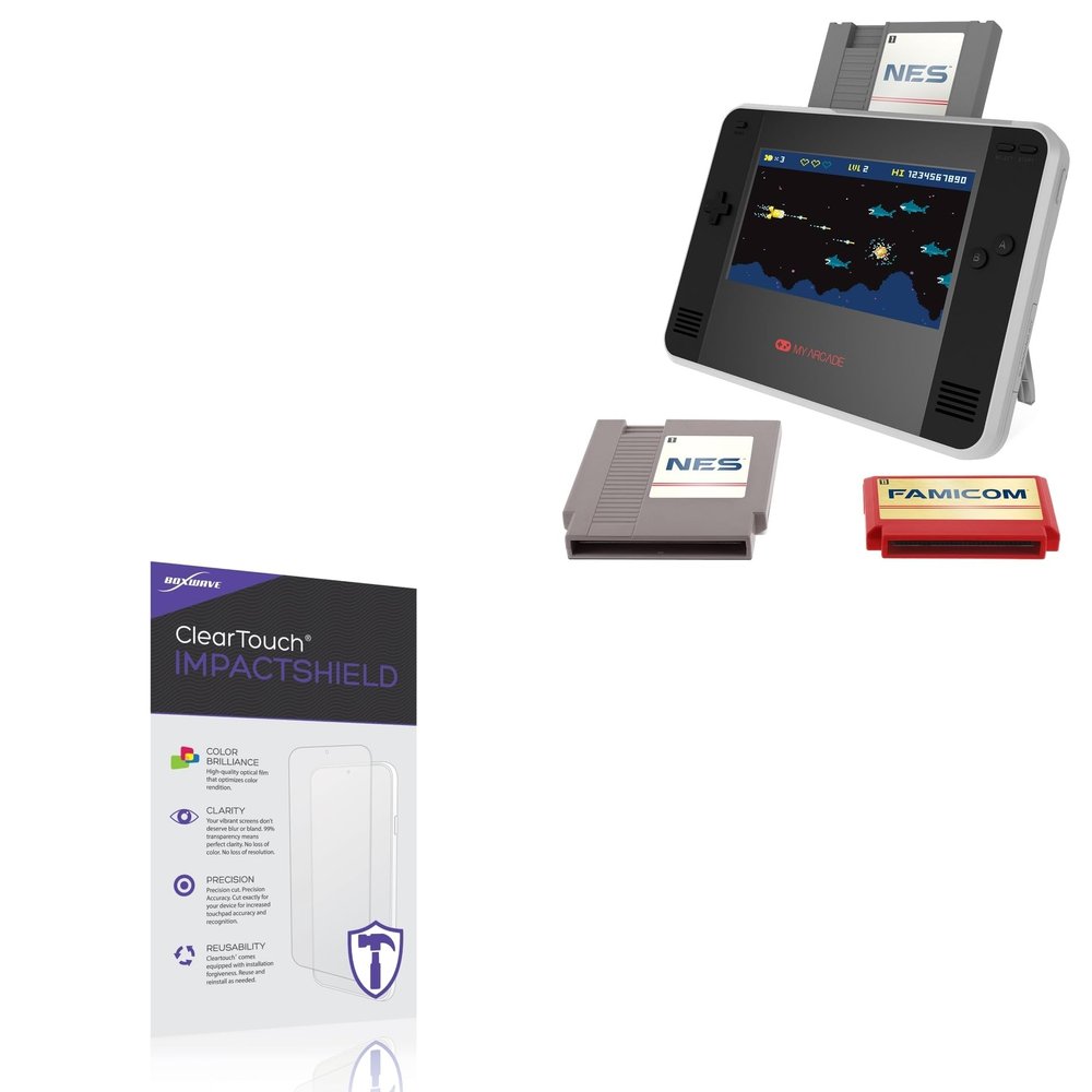 BoxWave Screen Protector Compatible with My Arcade Retro Champ - ClearTouch ImpactShield (2-Pack), Impenetrable Screen Protector Flexible Film