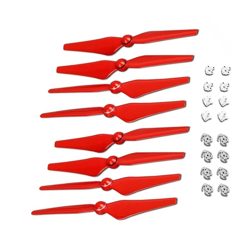 4/8pcs Fit for Phantom 4 Spare Parts Blade Wing Mount Holder Base 9450S Paddle Quick Release Propeller(9450S Red 8pcs)