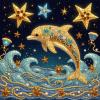1000pcs Jigsaw Puzzle for Adults - Golden Dolphin Design, Large Fantastic Paper Puzzle for Dolphin Lovers, Interactive Family Game, DIY Brain Challenge, Scratch-Resistant, Ideal view 1