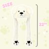 Bubblepompom Polar Bear Hat with Ears Moving Jumping Pop Up Beating White Bear Hat Plush Holiday Cosplay Dress Up Funny Party Gift for Kids Boys Girls, 22'' view 2